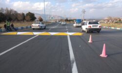 خط کشی سرعت کاه های آسفالتی شهر گلپایگان