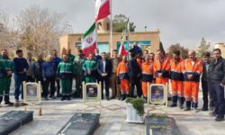 حضور شهردار و پرسنل شرکت خدماتی شهرداری قهجاورستان در گستان شهدا