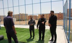 زمین چمن مصنوعی مسكن مهر گلپایگان در آستانه بهره‌برداری